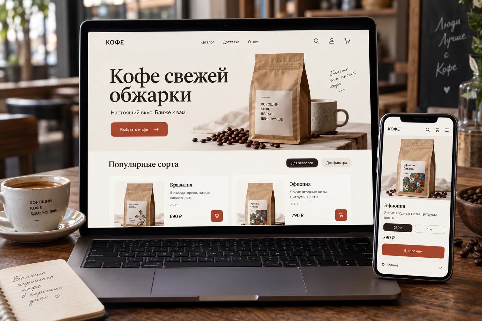 Превью проекта: Интернет-магазин кофе свежей обжарки